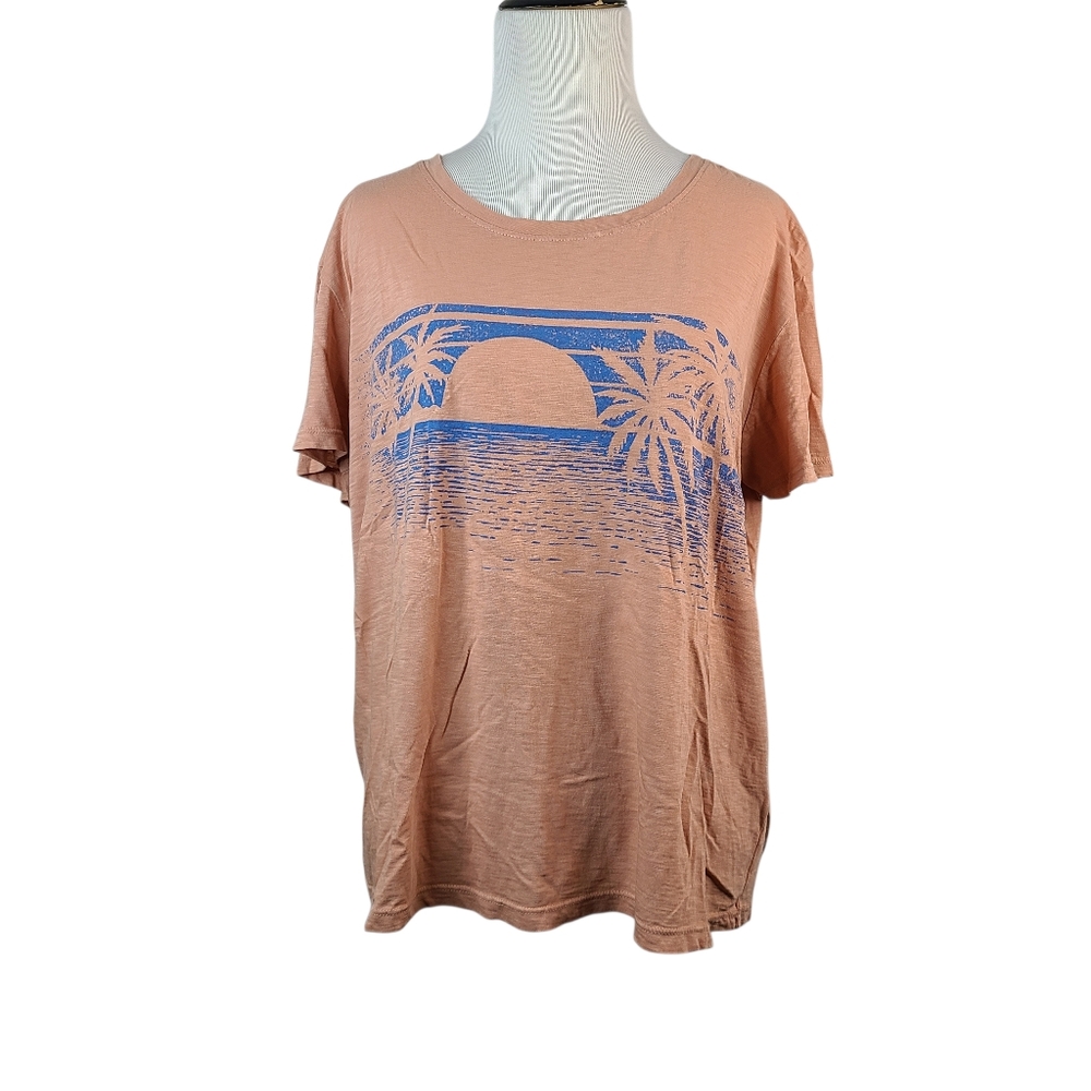 Sundry Light Orange Pima Cotton T-shirt Short Sleeve Size 1/Small